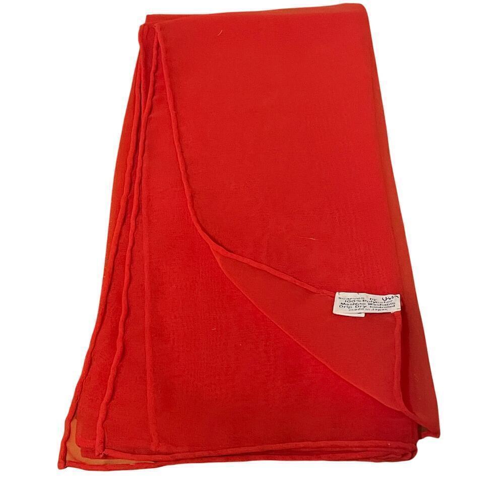 Vintage 1950s Vera Neumann Red Sheer Scarf | Rare Pre-Copyright, Hand-Rolled 22"